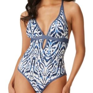 JESSICA SIMPSON
Women's Surfers' Paradise Plunge-Neck Swimsuit - NWOT